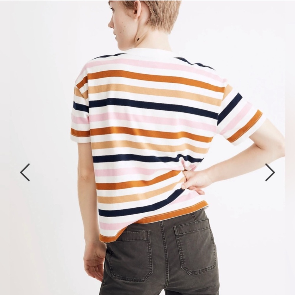 Madewell Easy Crop Tee in Beatrice Stripe- Size S - Picture 2 of 7